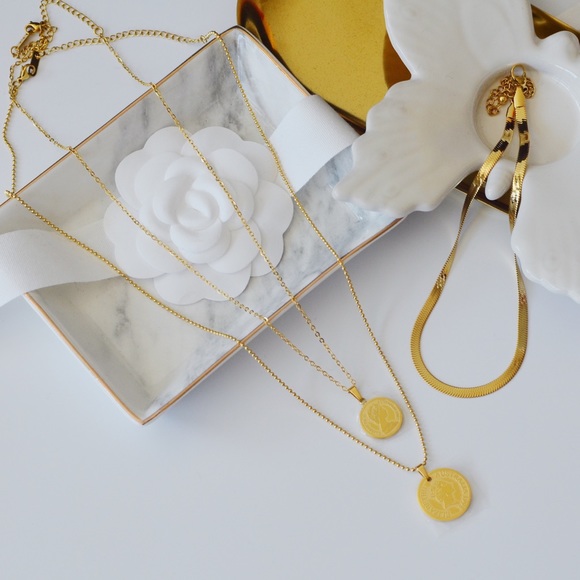 Retro Gold Plated Coin Necklaces / Choker Set - Picture 4 of 8